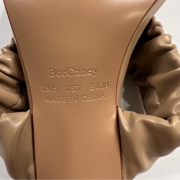 BorCnney Womens Heels Slip On Open Toe Ruched Straps - Picture 6 of 10